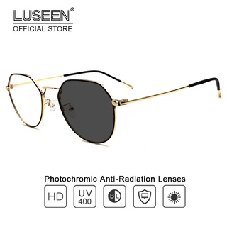 LUSEEN Photochromic Eyeglasses Anti Radiation Anti Blue Ray Computer Glasses Sunglasses for Women Man