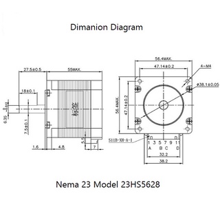 Nema 23 Stepper Motor Model 23HS5628 2.8A iTeams for CNC 3D Printer