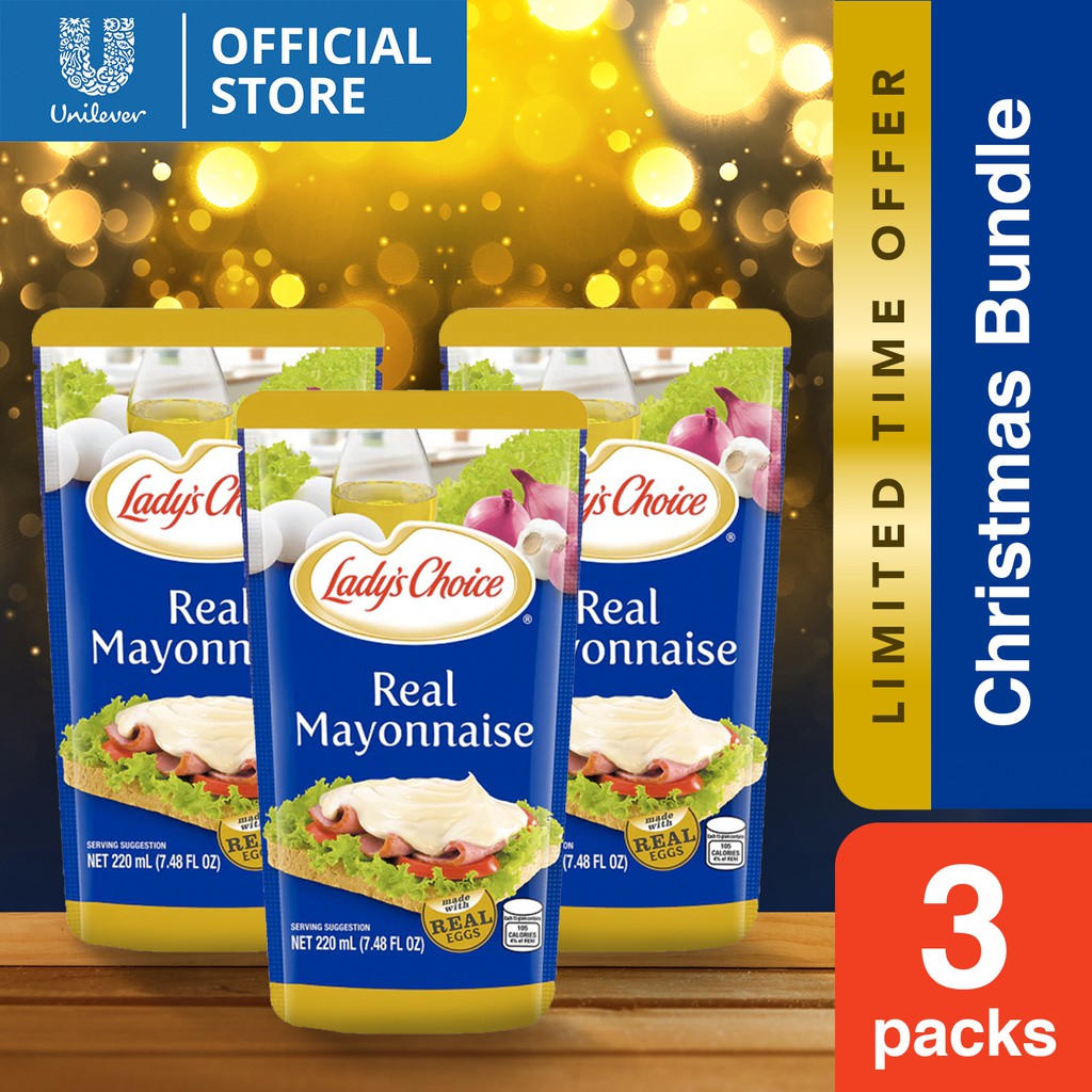 Lady's Choice Real Mayonnaise Regular 220ML Pouch x3 Special Offer