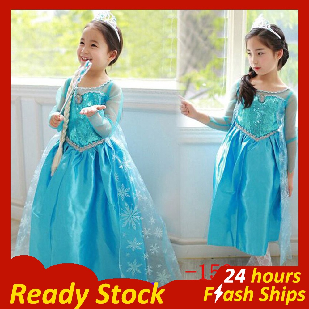 Frozen Dress Elsa Costume Princess Dress for Baby Girls 310 Years Old