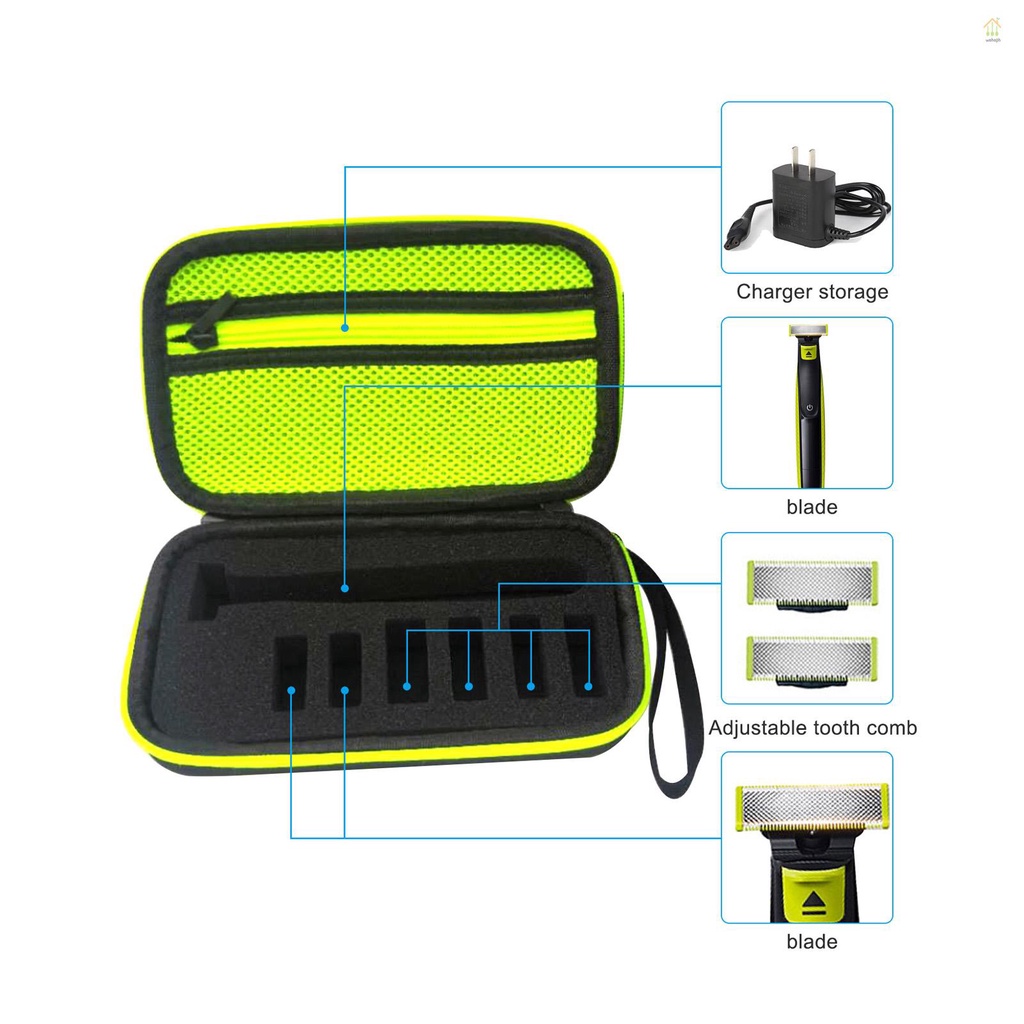 Storage Case for Philips Shaver, EVA Portable Case Electric Trimmer Shaver Travel Case Protective Cover Storage Bag for Philips One Blade QP2530/2520