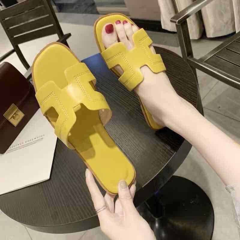 hermes yellow slipper