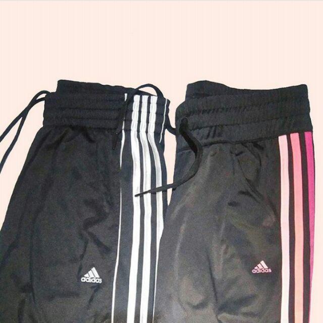 adidas track pants pink stripe