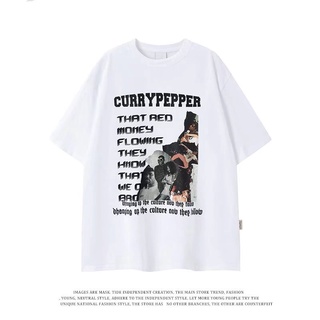 【S-5XL】plus size2 colours Korean style portrait graphic alphabet printed cotton crew neck Short Sleeved T-Shirt for men trendy Casual Street Hip Hop Couple Loose Half Sleeve TShirt #3