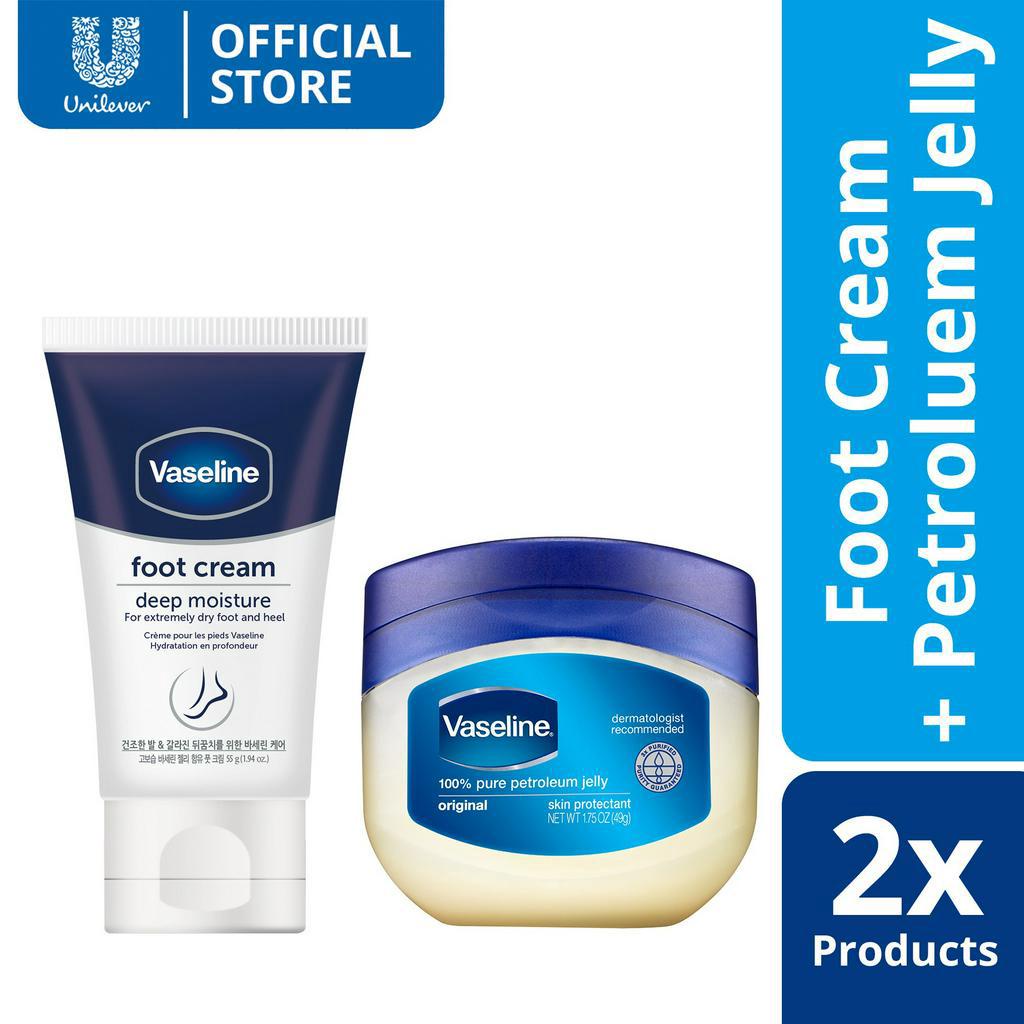 Vaseline Foot Cream 55ml + Vaseline Petroleum Jelly Original 49g