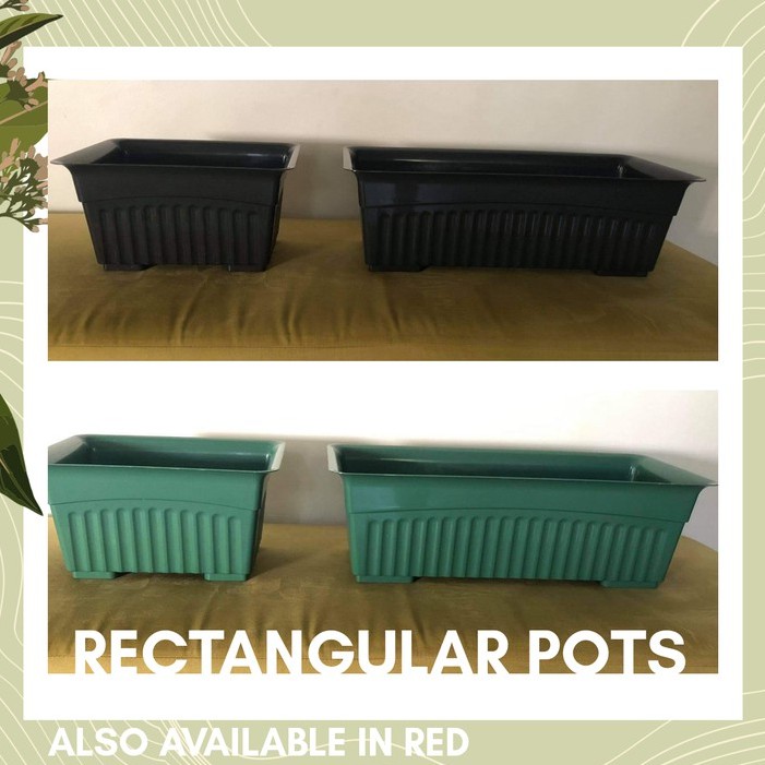 Long Rectangular Plastic Garden Pots For Plants and Planters Black