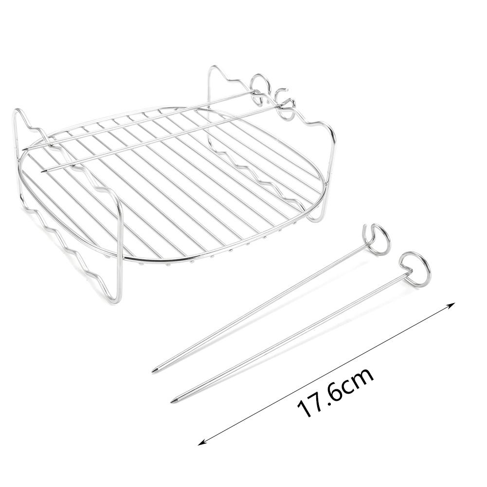 Barbecue Replacement Doubledeck BBQ Rack Air Fryer Baking Tray Stainless Steel Home Skewers