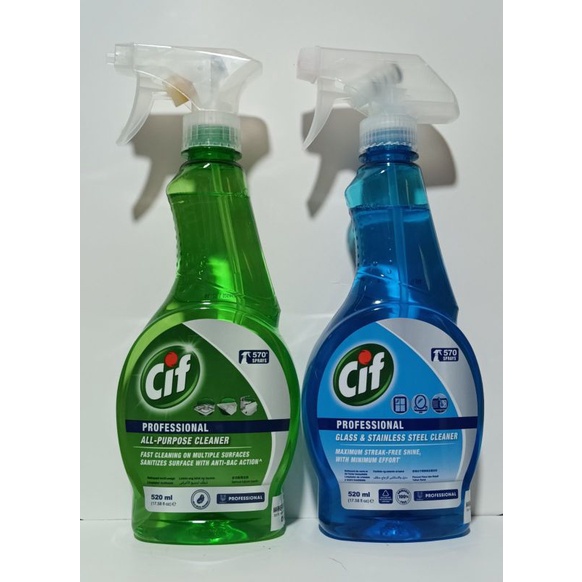 Cif Professional AllPurpose/Glass & Stainless Cleaner 520ml Shopee