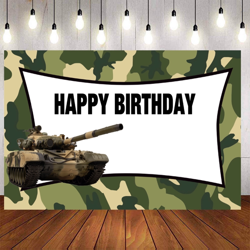 tank Car Birthday Backdrop For Boy Camouflage Birthday Theme Photography  Background Party Decoration Custom Name Photo | Shopee Philippines