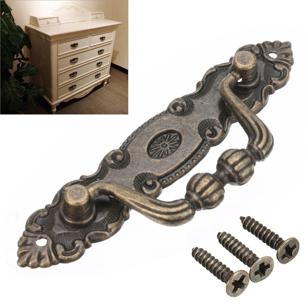Vintage Antique Retro Bronze Dresser Drawer Knobs Handles Handle Pulls Shopee Philippines