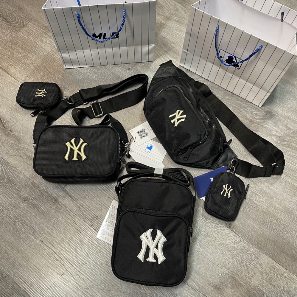 Mlb Nylon Hip Sack NEW YORK YANKEES BLACK Stomach Bag | Real Photo ...