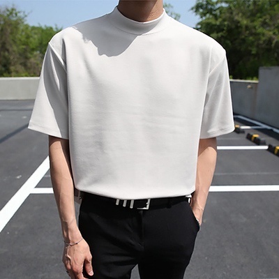 mens short sleeve high neck t shirt