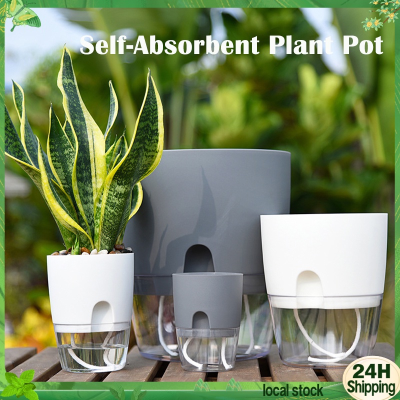 Self Watering Pot With Absorbent Cord Plastic Pots For Plants Indoor