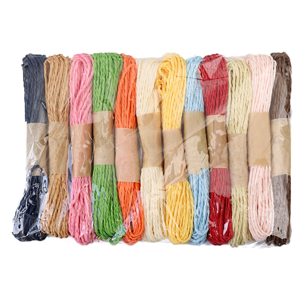 Tenn Well Natural Paper String Crocheting Packing 328 Feet 2mm Twisted Craft Raffia Paper Ribbon for Gift Wrapping Crafting 