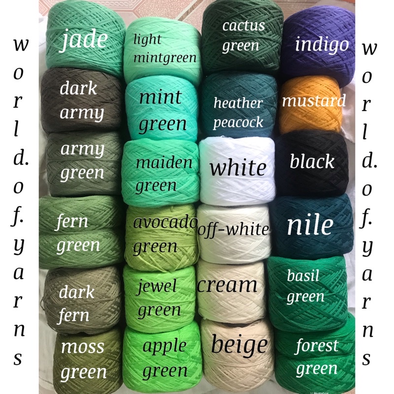 PART 3 Plain FINE COTTON YARNS/THREADS(shade of green,black,beige ...