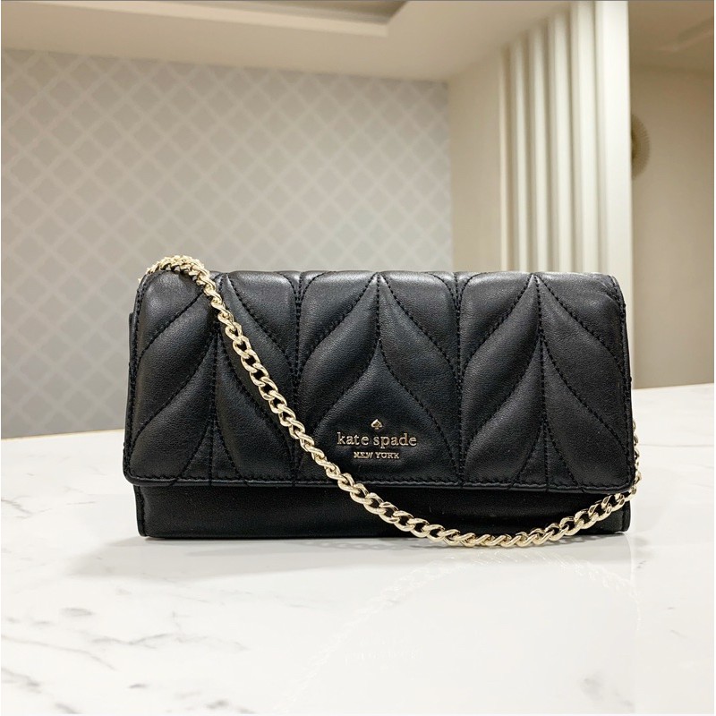 Kate Spade New York Milou Briar Lane Quilted Black Clutch | Shopee  Philippines