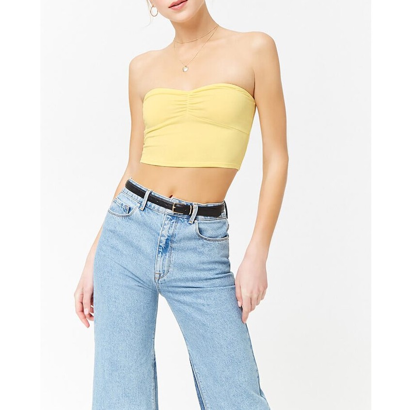 forever 21 yellow tube top
