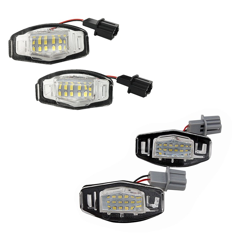 2Pcs Car Led License Plate Light For Honda Civic Honda Accord Black