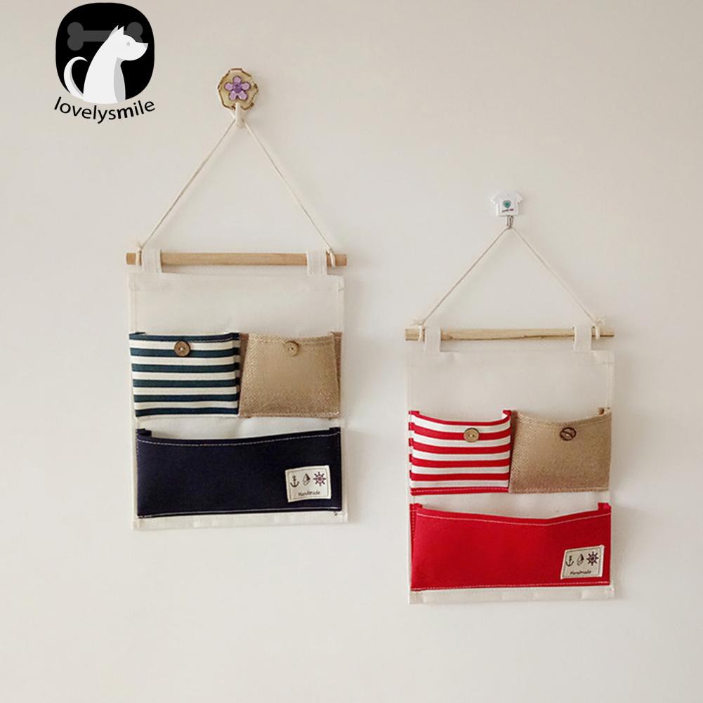 Multifunctional Striped Wall Door Hanging Storage Bag 3