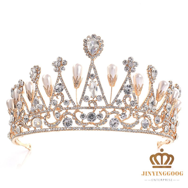 Baroque Big Crown Crystal Tiara Wedding Queen Crown Bride Rhinestone Tiaras Shopee Philippines