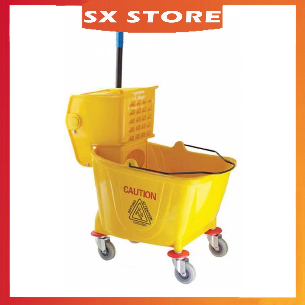 Mop Bucket Squeezer 20L with Wringer Heavy Commercial Mop Squeezer