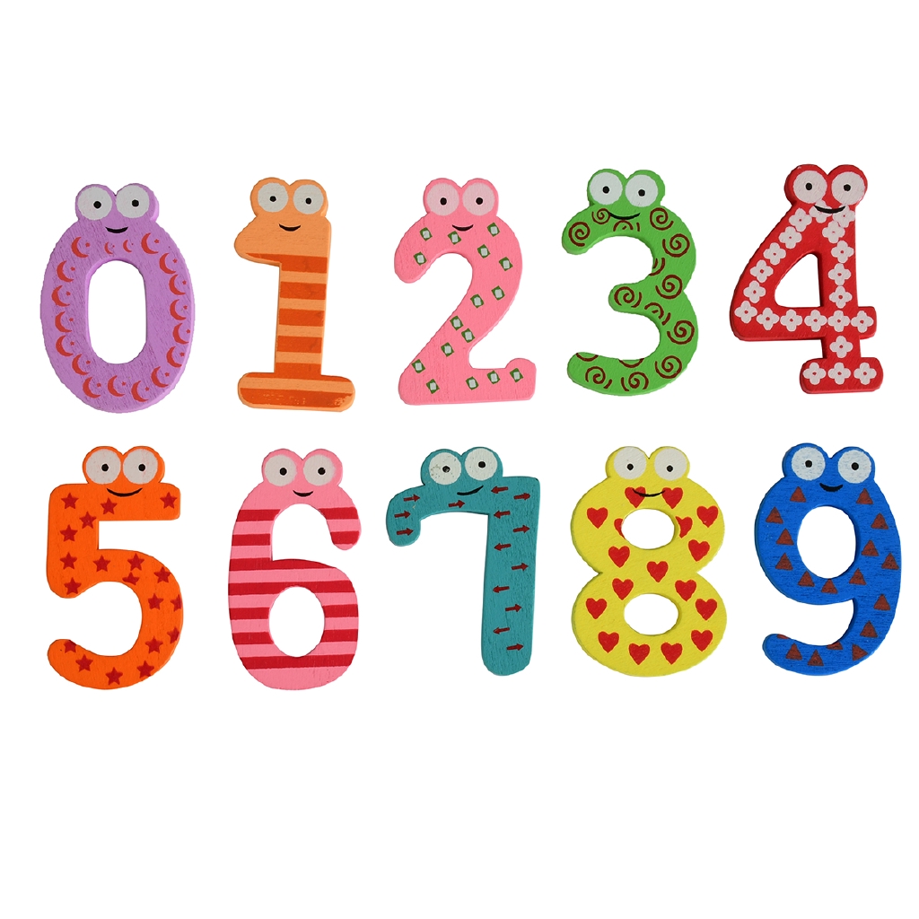 BY Number 0-9 cartoon wooden digital stickers early childhood education | Shopee Philippines