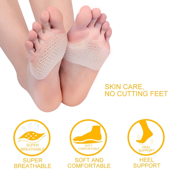 Gel Ball of Foot Insoles Forefoot Pads Breathable Cushions Pain Relief Pads G