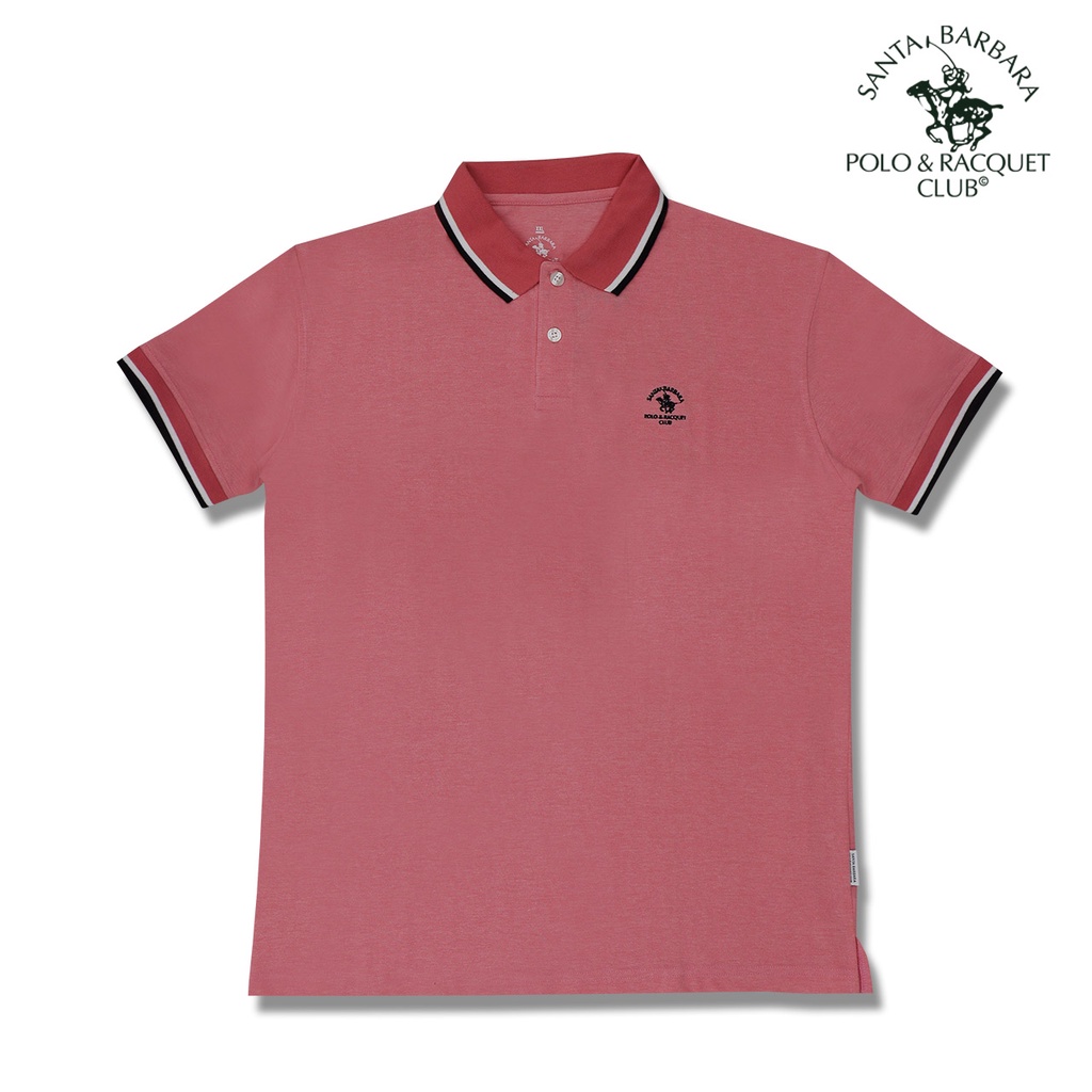 Santa Barbara Polo And Racquet Club Plain Acid Pnik Polo Shirt For Men