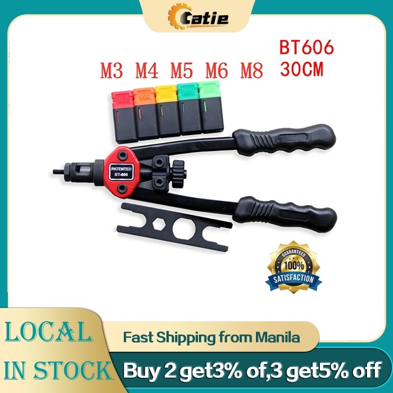 BT606 Riveter Gun Manual Mandrels Auto Rivet Tool Blind Rivet Nut Gun