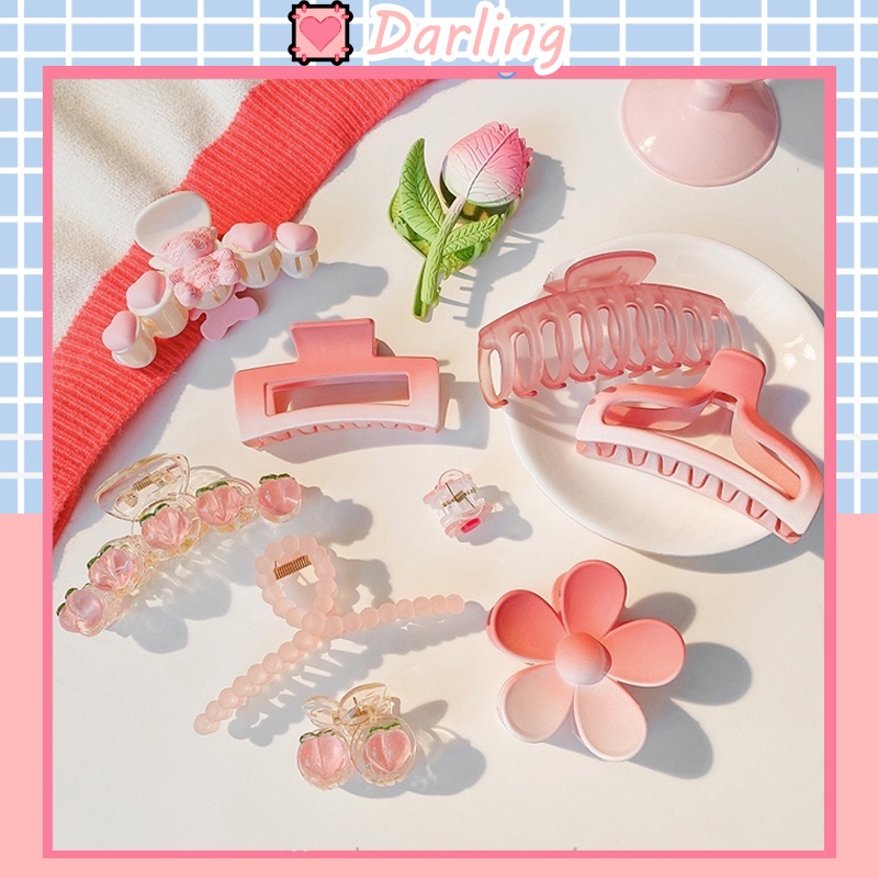 Korean Pink Hair Clip Elegant Cute Beautiful Fashion Summer Series