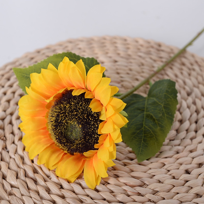 Artificial Sunflower Flowers Long Stem Silk Fake Sunflower Bouquet For Home Garden Party Wedding