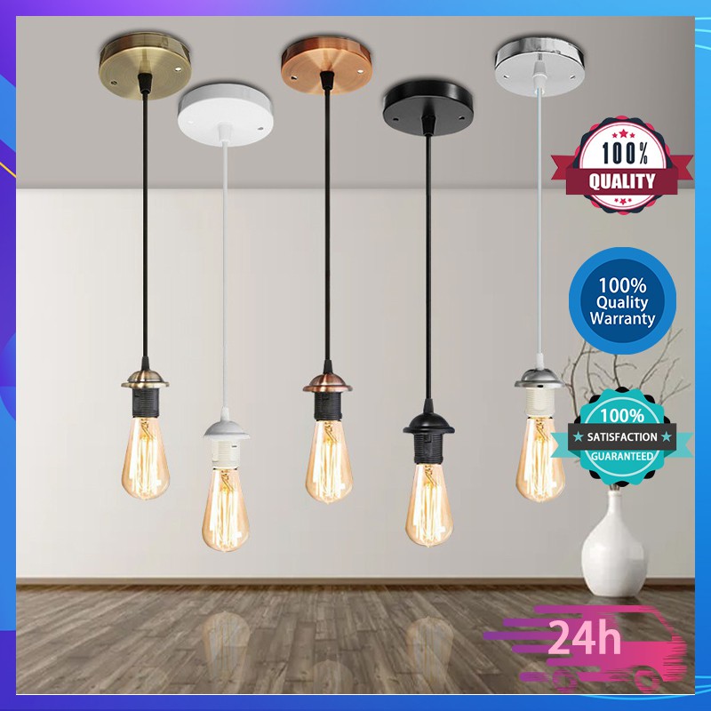 E27 Screw Vintage Pendant Light Holder Socket Base Lights Industrial ...