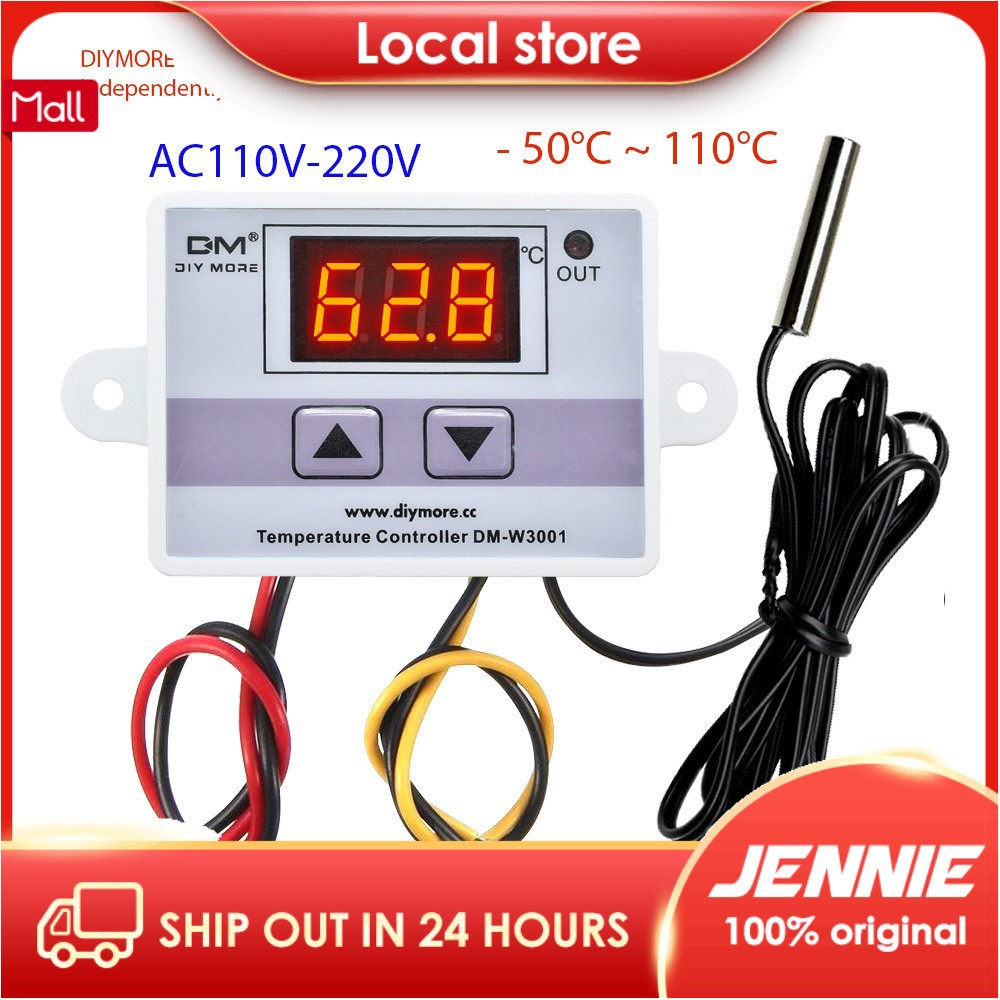Ready W3001 Ac110 2v Digital Led Thermostat Control Switch Probe Temperature Controller Incubator Shopee Philippines