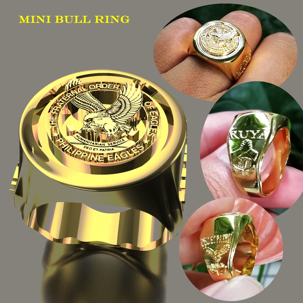 TFOE (PE) Kuya mans/ATE ladies mini Bull Ring , DEO ET PATRIA, Gold