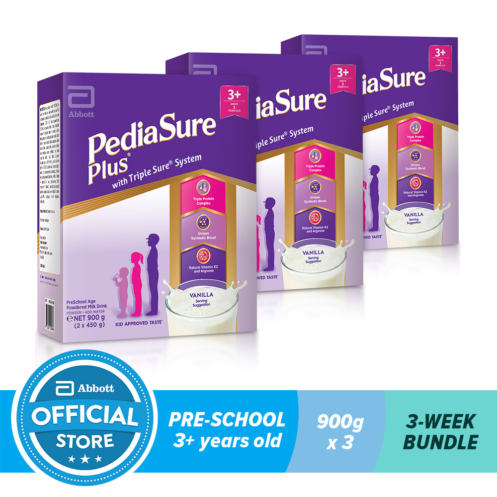 Pediasure Plus Vanilla 900G For Kids Above 3 Years Old Bundle of 3