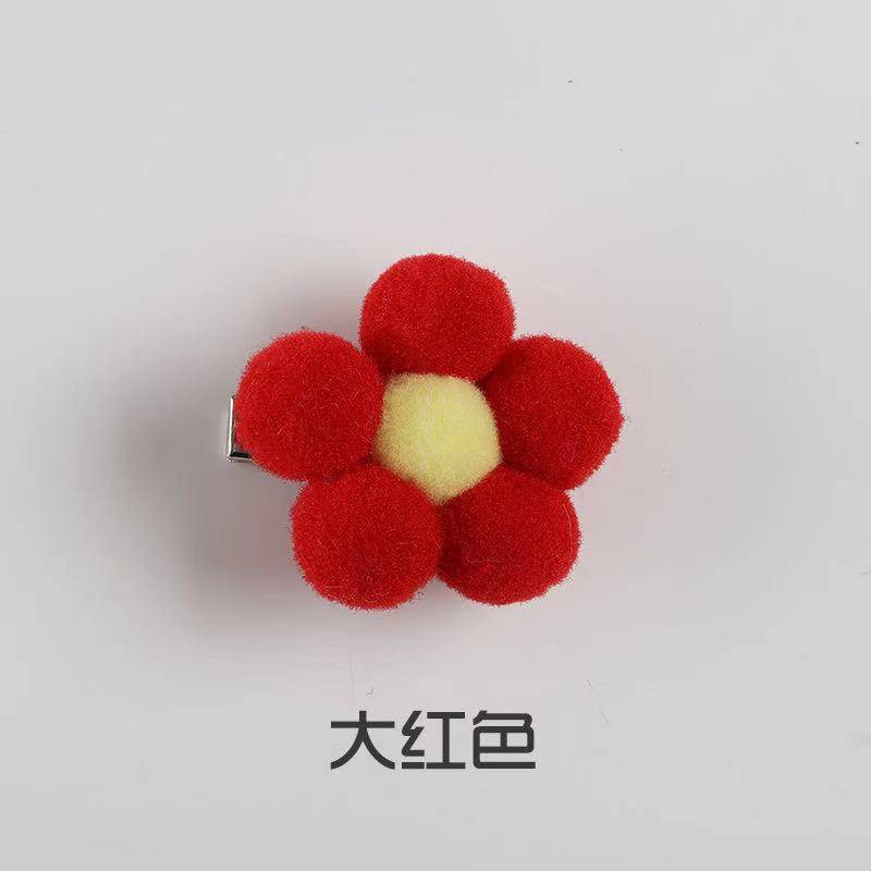 MC-Pet Hair Clips Flower Shape With 4 Petals And 5 (Assorted Colors) #5