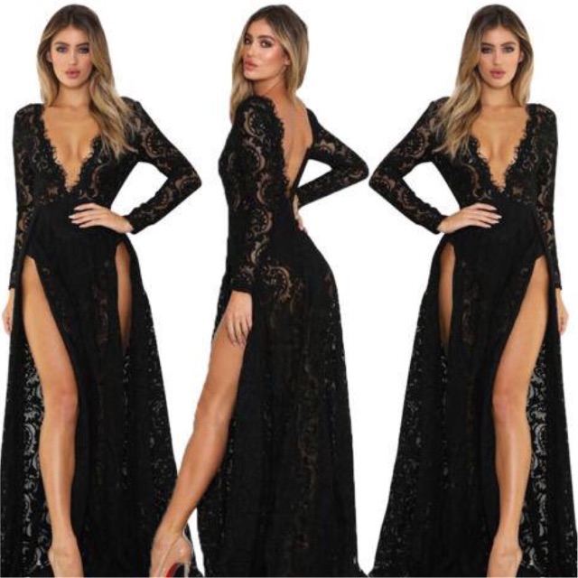 sexy lace prom dress