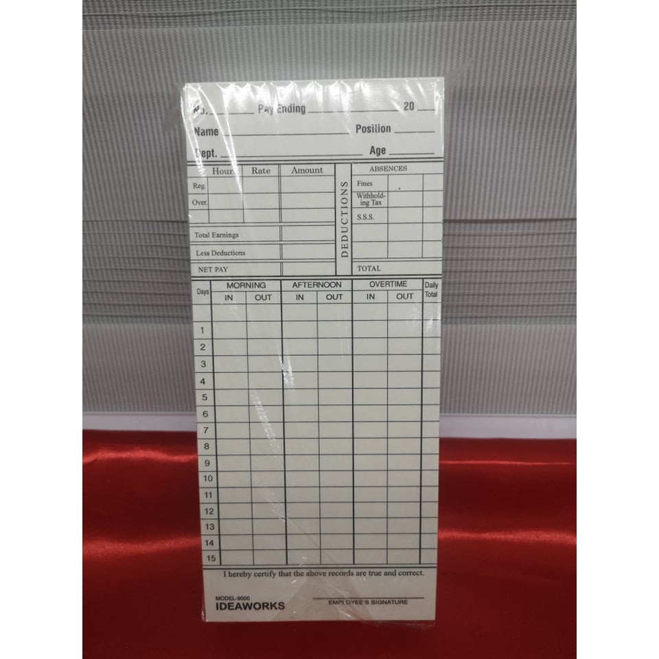 time-card-or-dtr-for-employees-per-pack-100pcs-shopee-philippines
