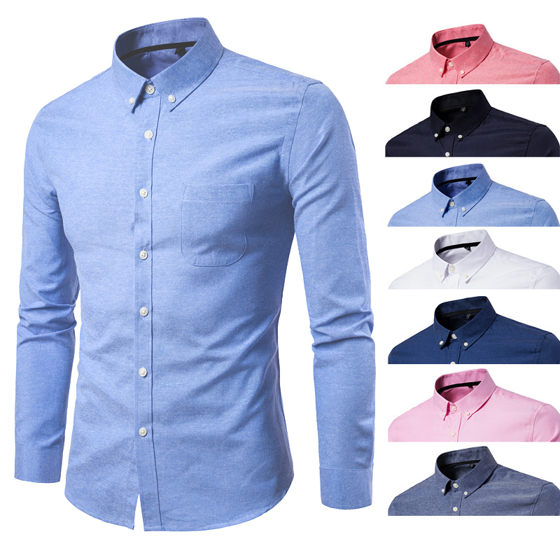 Promosi Men S Shirt Trending Kemeja Lelaki Plain Cotton Long Sleeved Oxford Casual Korean Mens Solid Shirts Baju Shopee Philippines