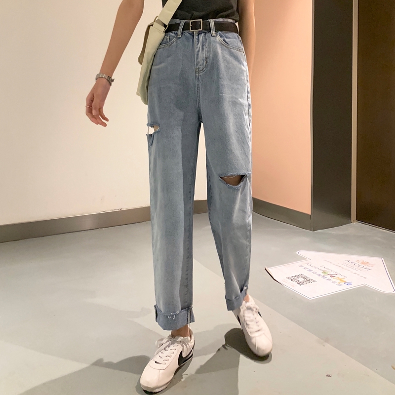cropped ripped jeans
