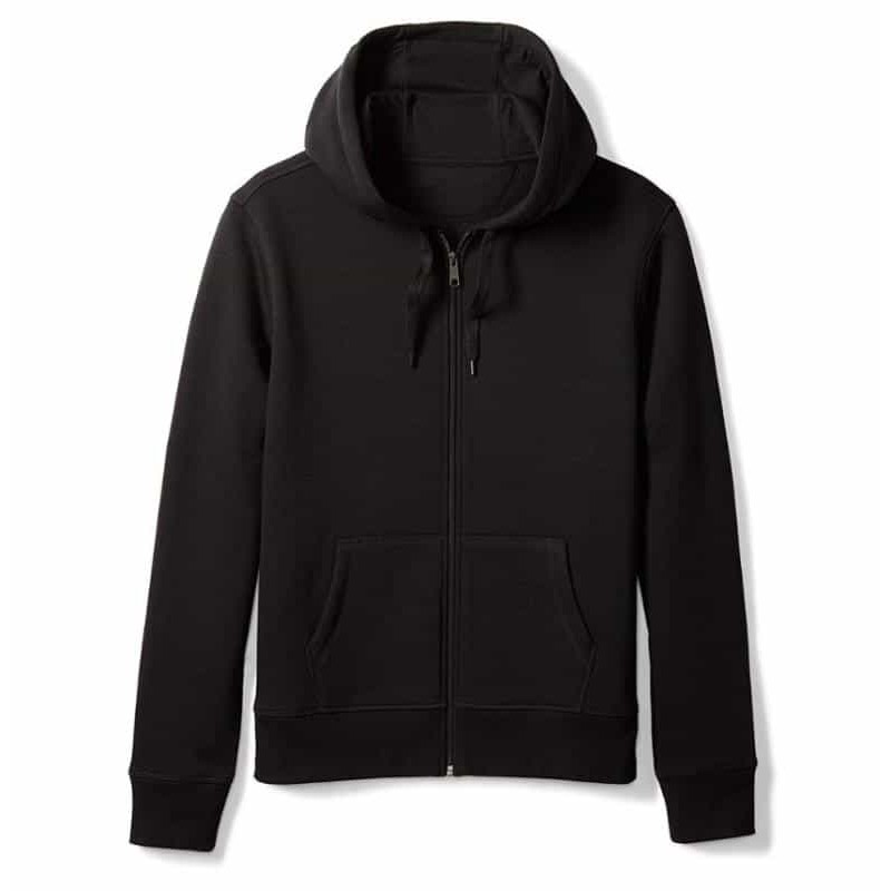 black hoodie with zipper