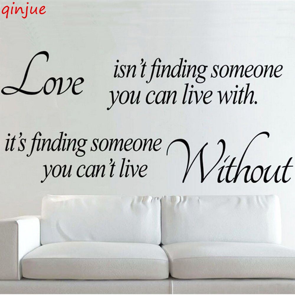 Removable Mural Adhesive English Love Quote Wall Sticker Decal Bedroom Decor