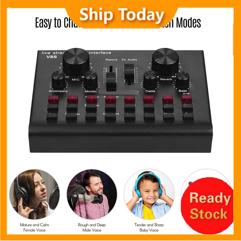 Muslady MUS Multifunctional Live Streaming Sound Card USB ...