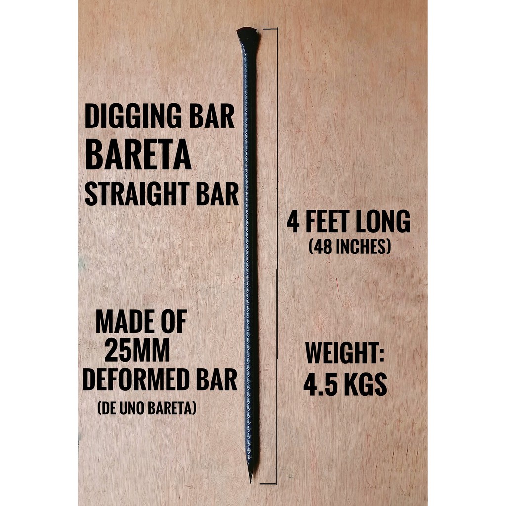 Bareta / Digging Bar / Straight Bar 4 Feet (48 Inches) (122 Cm) | Shopee  Philippines