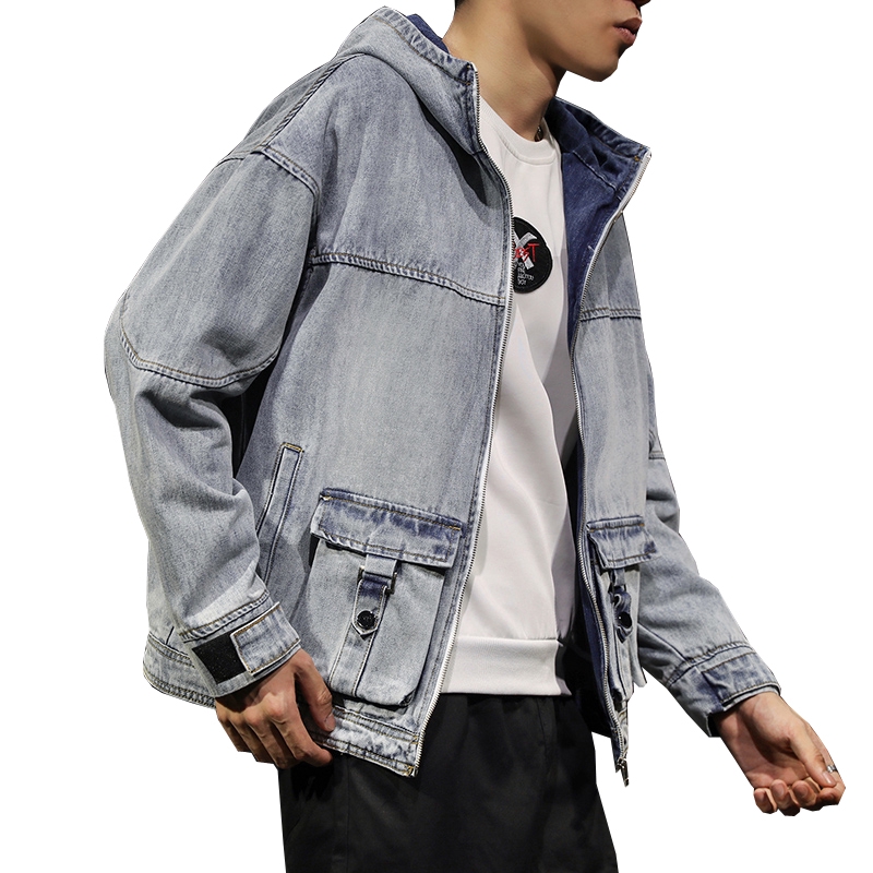 jean jacket with cotton sleeves