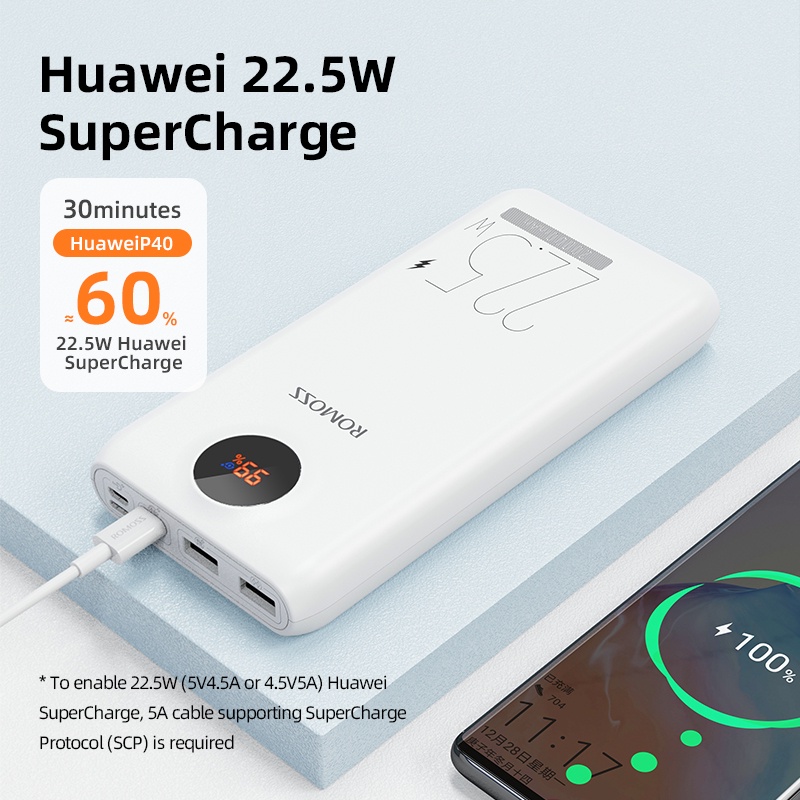 Romoss SW20PF 22.5W 20000mAh 3.0 Two-way Super Fast Charging Power Bank - Image 6