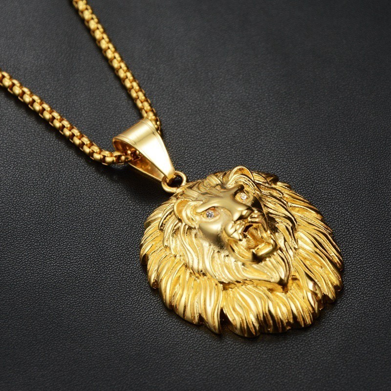 New Style Animal Long Hair Lion Head Pendant Necklace for Men Fashion  Sliding Animal HangingSpice | Shopee Philippines
