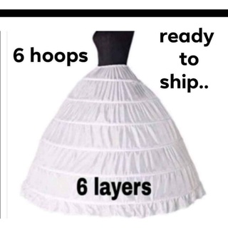 6 hoops / 6 layer petticoat high quality for gowns adult