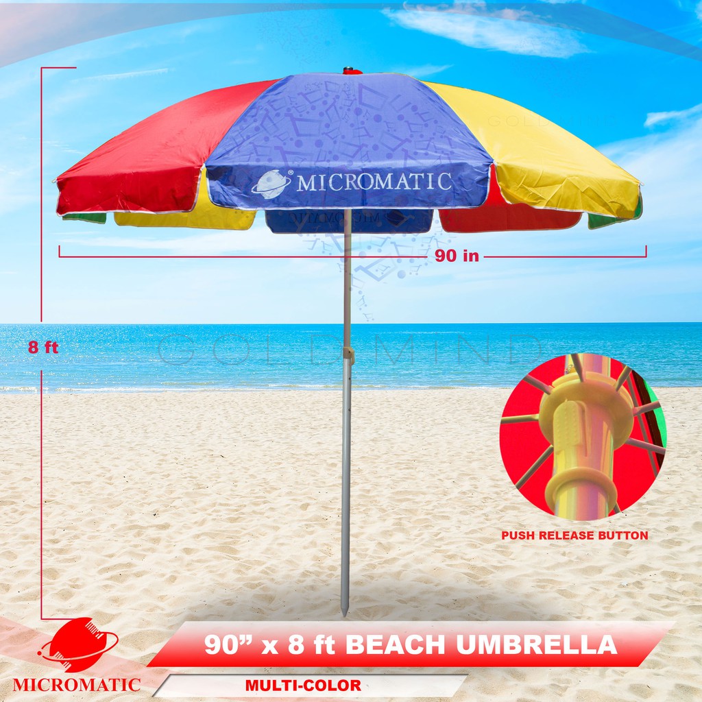 Big Umbrella Micromatic 90 In ? X 8ft Height Round (Multicolor) Yellow