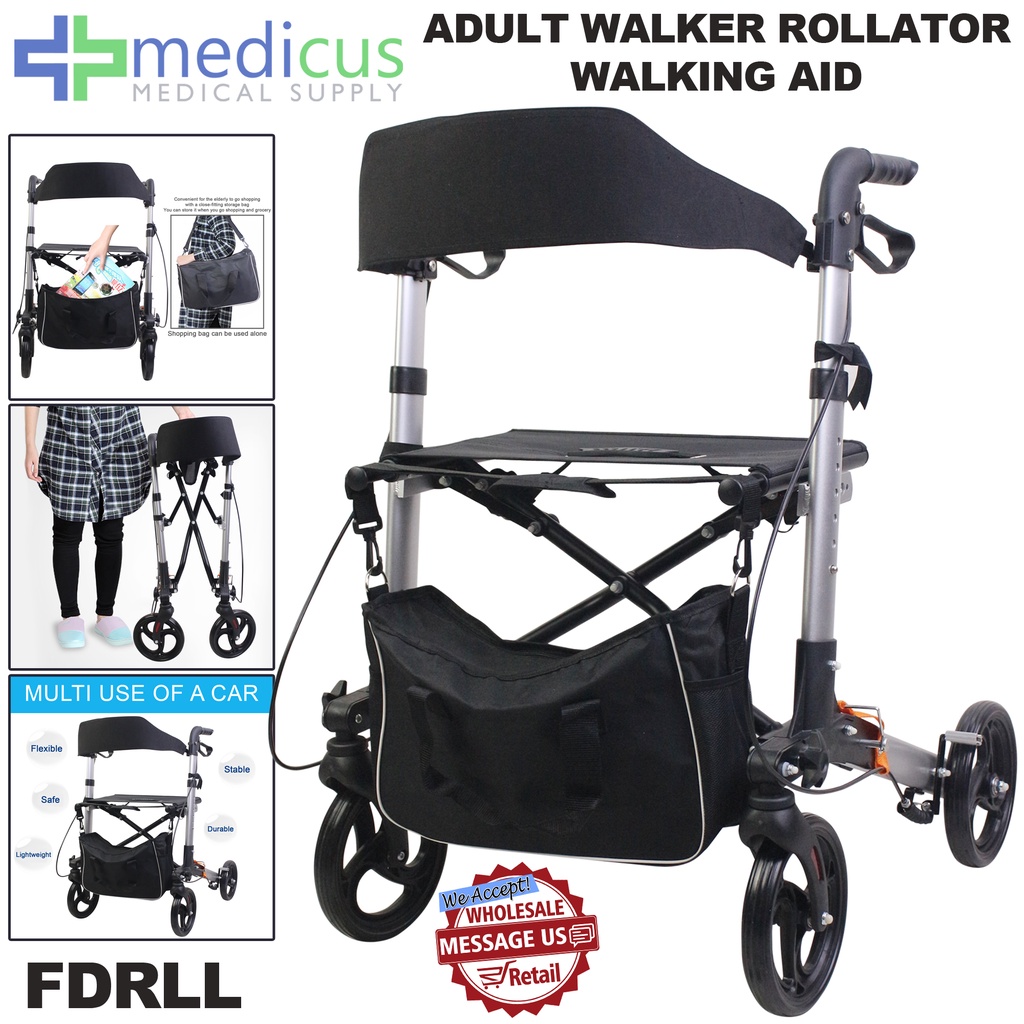 Medicus FDRLL with Bag Adult Walker Medical Supplies Foldable Heavy